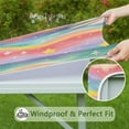 thumbnail image 6 of Dreamy Pastel Wave Pattern Square Fitted Tablecloth with Elastic Edge,Square Table Cover,Washable Elastic Table Cover for Home Kitchen Party Decor 34"x34", 6 of 6
