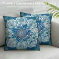 thumbnail image 3 of Shiartex  Mandala Throw Pillow Cushion Cover, Lotus Flower Design in Blue Shades Flower and Petals Design Print, Decorative Square Pillow Case, Turquoise Blue,Multi-Size, 3 of 5