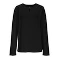 thumbnail image 5 of BLVB Womens Long Sleeve Shirts Crew Neck Basic Tees Keyhole Blouses Fall Fashion Stretchy Going out Cute Tops, 5 of 6