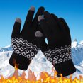 thumbnail image 2 of MESSUEN Hiking Gloves Workout Gloves Cold Weather Gloves Ski Gloves Snow Gloves Driving Cycling Gloves Knit Gloves Thermal Gloves for Women Work Gloves Women Gloves Black One Size, 2 of 6