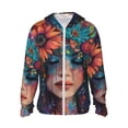thumbnail image 1 of Balery Bohemian Colorful Flower Woman Sudadera ligera de manga larga con capucha y protección solar UPF 50+ para hombre y mujer, ideal para pesca y running-3X-Large, 1 of 7
