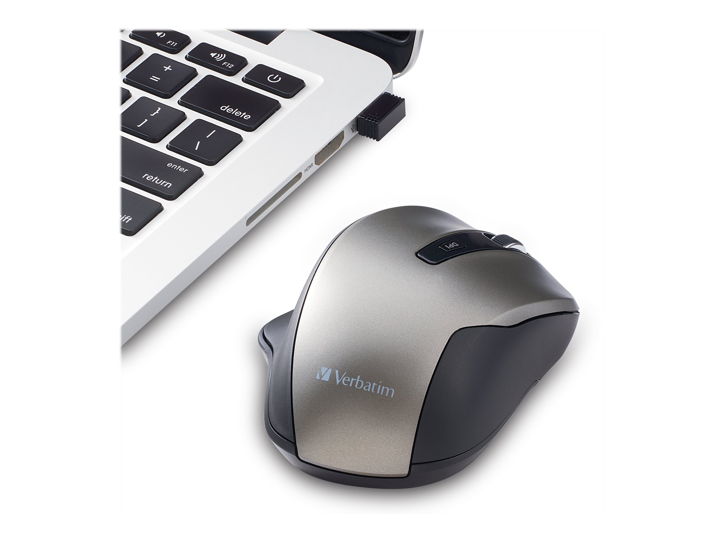 Verbatim Silent Wireless Blue LED Mouse (Graphite) 70242