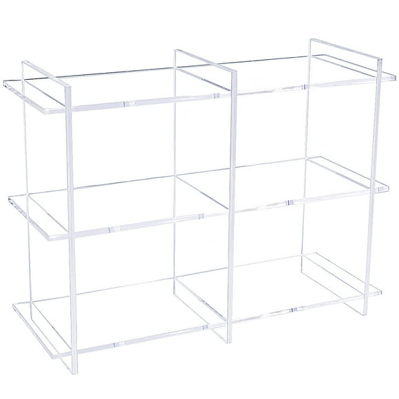 Sumerflos 3-Tier Acrylic Tabletop Display Shelf, Modern Clear Display Stand, Sturdy Storage Shelves for Toy, Makeup, Perfume, Spice