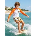 thumbnail image 5 of Aideaone 2 Piece Boys Swimsuit Set Kids Zipper Long Sleeve Rash Guard with Swim Trunks Bathing Suit Swimwear for Boys 7-12T, 5 of 6