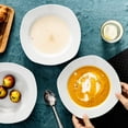 thumbnail image 6 of MALACASA, Series Elisa, 6-Piece Porcelain Soup Plates Dinnerware Set, Ivory White Dinner Set, 8.5", 6 of 8