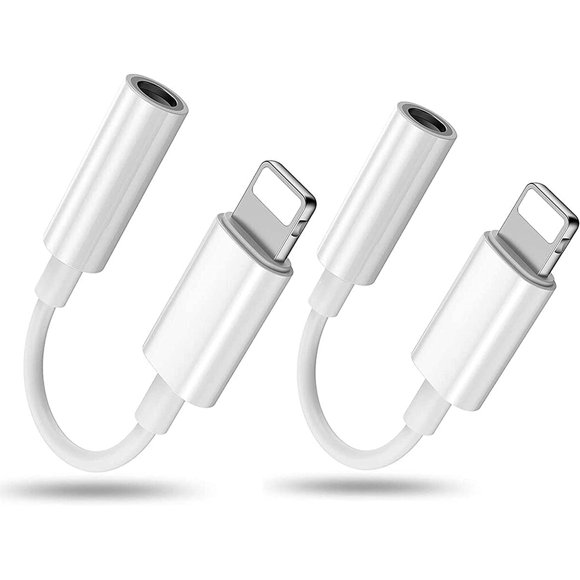 [2 Packs] Headphone Adapter for iPhone 13, Apple MFi Certified iPhone Lightning to 3.5mm Adapter, Audio Dongle Earphones Converter Compatible with iPhone 13/12/11/10/X/XR/XS/XS Max/8/7Plus