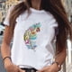 thumbnail image 1 of Pntutb Mujeres Niñas Tallas grandes Camisa con estampado de plumas Camiseta de manga corta Blusa tops Pntutb Pntutb-4298, 1 of 7