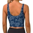 thumbnail image 3 of Haiem Sea Turtle Pattern Womens Sports Bra - U Neck Padded Low Impact Yoga Bra Workout Crop Top Gym Moisture-Wicking Workout Vest -, 3 of 9