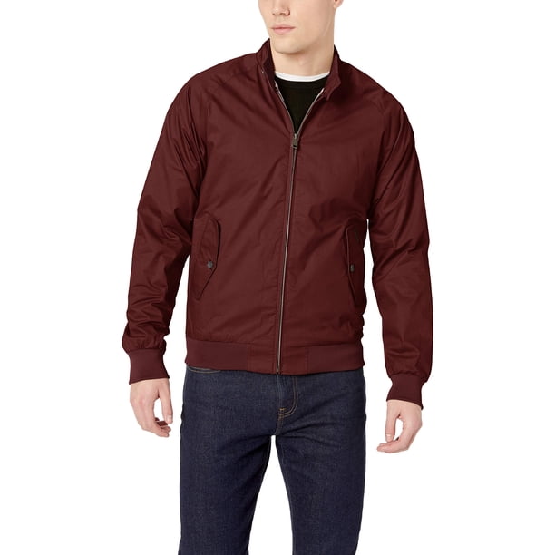 Download Mens Jacket Burgundy Solid Harrington Front-Zip XL ...