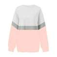 thumbnail image 5 of Dwellite Oversized Crewneck Sweatshirt Women Cute Plain Fleece Pullover Sweatshirts No Hood Casual Fall Long Sleeve Tops with Pocket Light pink XL, 5 of 5