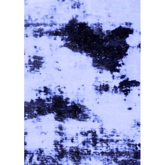 Ahgly Company Indoor Rectangle Abstract Blue Modern Area Rugs, 5' x 7'