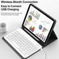 thumbnail image 5 of Aoub Keyboard Case for iPad 11th/10th Generation 11 inch/10.9 inch (2025/2022) A16 with Pencil Holder, Magnetic Detachable Wireless Bluetooth Folio Stand Rechargeable Keyboard Cover, Black, 5 of 9