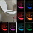 thumbnail image 4 of Juego de 2 luces nocturnas para inodoro, sensor de movimiento activado, LED con 16 colores de iluminación de inodoro variables para baño, pilas no incluidas, luz de grifo perfectamente adecuada, 4 of 5