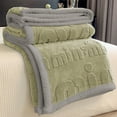thumbnail image 4 of PRETXORVE Solid-Color Soft Carved Floral Designs Multi-Functional Flannel Coverlet, 4 of 6