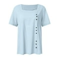 thumbnail image 5 of T-Shirts Shirts For Women Sevevn Women's Summer Casual Short Sleeve Flower Printing Loose Shirt, 5 of 5