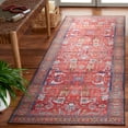 thumbnail image 2 of SAFAVIEH Tucson Gwendolyn Oriental Machine Washable Runner Rug, Rust/Navy, 2'6" x 20', 2 of 11