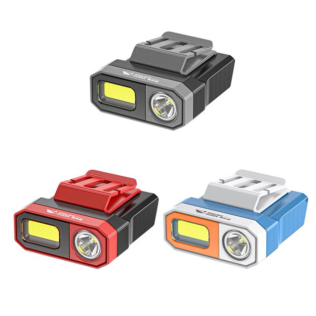 Luz COB LED Sensor Faro Impermeable Faro Clip-on Cap Antorcha Gris