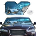 thumbnail image 2 of Balery Mountain Cottage In Snow Windshield Sun Shade, Car Front Window Sunshade Cover ,Automotive Interior Portected Blocks Uv Rays For Car Pickup Truck Suv Accessories- Small, 2 of 7