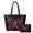 Black-Butterfly Pink Ribbon, variant on DISNIMO Bird Floral Print Quilted Tote Bag Set for Women Pink Ribbon Print Quilted Tote Bag with Matching Makeup Bag Lightweight Shoulder Purse for Breast Cancer Awareness