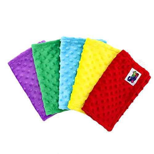 Baby 5 Pack Minky Dot Burp Cloths - Rainbow