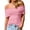 Pink, variant on Short Sleeved Women's Off The Shoulder Sweaters Casual Knit Y2K Going Out Tops Blouses