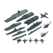 17x Naval Ship Building Blocks with Helicopter for Adult Gray