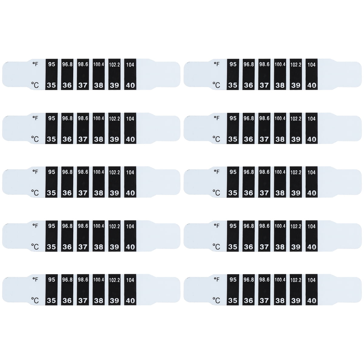 Etereauty 10pcs Forehead Thermometer Strips Discoloration Body