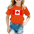 thumbnail image 4 of T-shirt à Manches Courtes pour Filles Fête du Canada Été Col Rond Coupe Décontractée Basique, 4 of 4