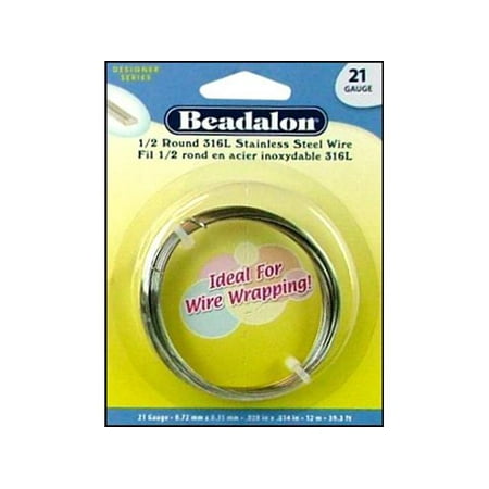 Beadalon Stainless Steel Half Round 21-gauge Wrapping (Best Gauge Wire For Wire Wrapping)
