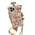 thumbnail image 6 of BINUFF Rhinestone Perfume Bottle Phone Case with Rose Bud TPU Protective Cover and Lanyard for iPhone 11/12/13/14/15 Pro Max, 6 of 7