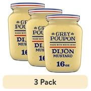 (3 pack) Grey Poupon Dijon Mustard, 16 oz. Jar