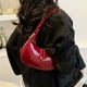 thumbnail image 5 of Bolso de media luna para mujer, bolso de hombro informal, elegante bolso de viaje para citas (rojo), 5 of 8