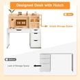 thumbnail image 4 of DreamCurship Computer Desk with Hutch,  White Desk with 4 Drawers and Storage Shelves, Home Office Desk with Bookshelf,  White, 4 of 8