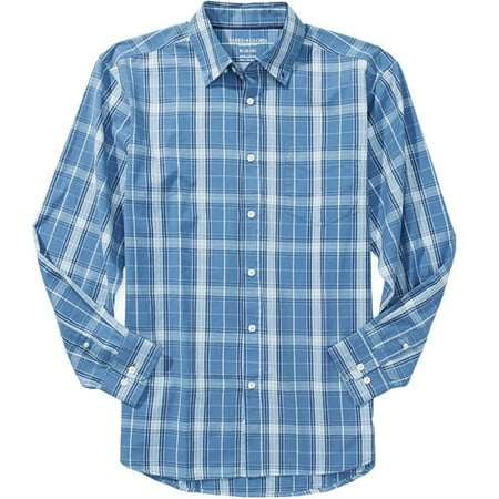 Big Men's Long-Sleeve Madras Plaid Shirt
