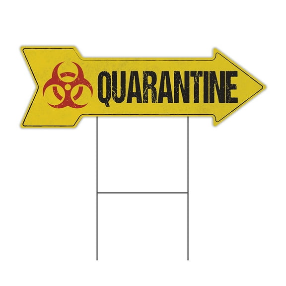 SignMission C-ARROW10-DS-999653 10 x 30 in. Corrugated Plastic Double Sided Arrow Sign - Quarantine