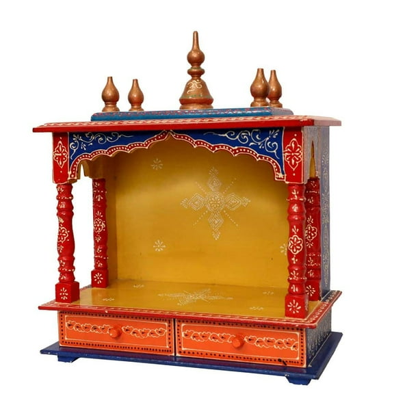 Wooden Pooja Mandir For Home And Office /Wall Hanging And Table Top Mandir/ White Pooja Temple / Pooja Mandir / Pooja Ghar Handmade Mandap