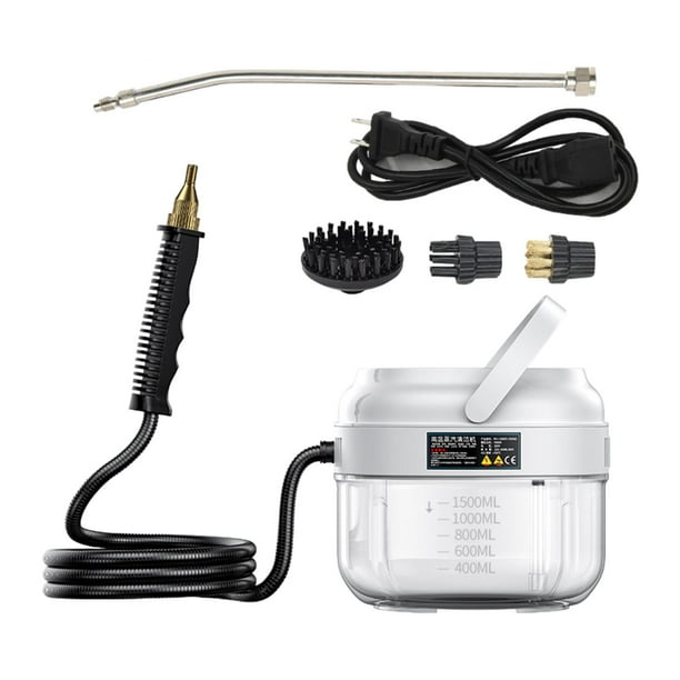 Limpiador a vapor con tanque de 1,5 l, limpiador a vapor presurizado para suelos de baño y bañeras. transparente