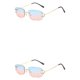 thumbnail image 2 of Qarigey Gafas de sol protectoras rectangulares, gafas de PC no deformables resistentes a impactos, gafas de sol para mujer, azul y rosa Azul rosado 2Conjunto, 2 of 6