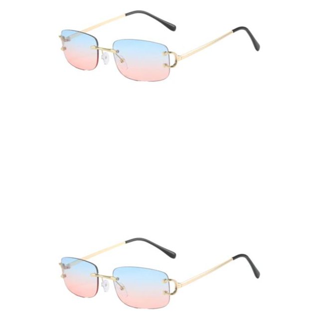 Wweixi Classic Rectangle For Women Suitable For Both On And Off Duty Blue Pink 2Set