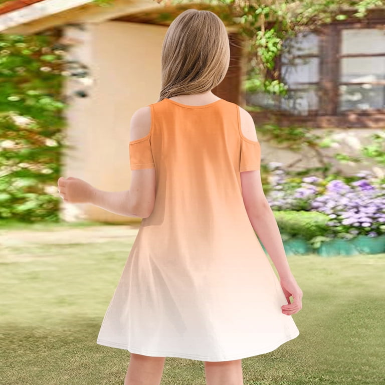 open lace back dress Aki Color Series Remix Skater Dress | Vivid Orange Swirl Print