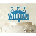 thumbnail image 1 of "Personalized Name Cake Topper Personalized Glitter Turquoise Blue Cake Topper Color Option Available 5""-7"" Inches Wide", 1 of 1