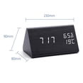 thumbnail image 2 of Reloj despertador higrómetro LED reloj de madera LED reloj digital electrónico triangular higrómetro de madera, 2 of 5