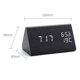 thumbnail image 2 of El despertador del higrómetro del LED llevó el higrómetro de madera del reloj digital electrónico del triángulo del reloj de madera, 2 of 5