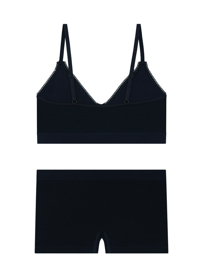 No Boundaries Women's Seamless Triangle Bralette & Boyshort