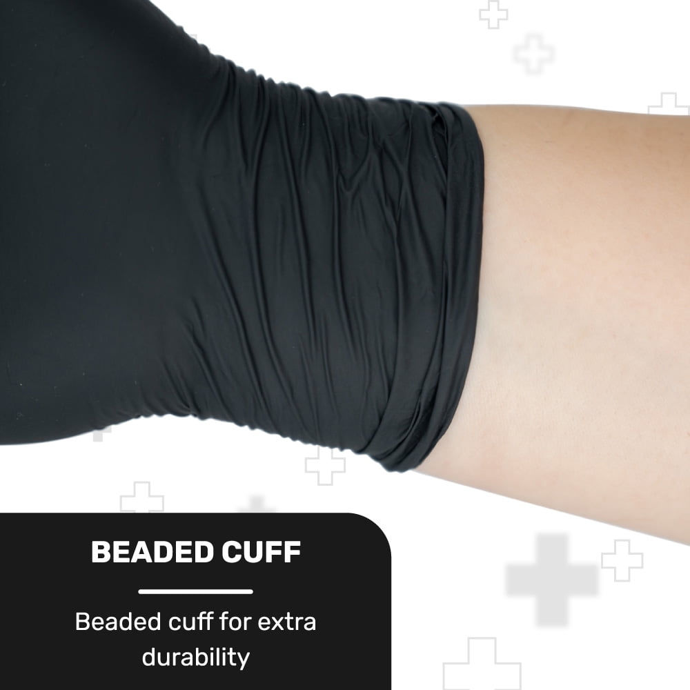 WellBefore Black Nitrile Disposable Gloves - Large 1000 Ct. Disposable Powder-Free and Latex-Free