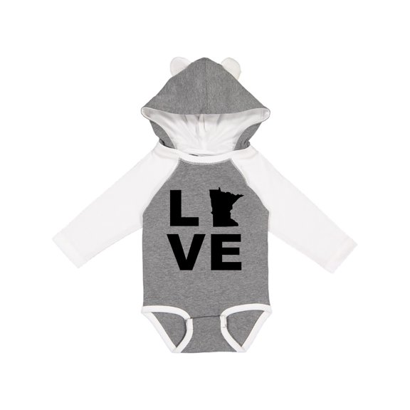 Inktastic Love Minnesota Boys or Girls Long Sleeve Baby Bodysuit