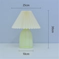 thumbnail image 2 of Lámpara de mesa retro plisada de cerámica for dormitorio, estudio y mesita de noche., 2 of 6