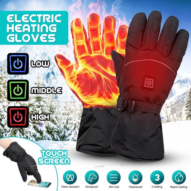 Electric Heated Gloves with Rechargeable Battery, Touchscreen Heated