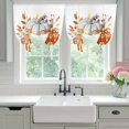 thumbnail image 5 of Thanksgiving Fall Tie Up Curtain 45 Inches Long, White Orange Pumpkins Plant Leaves Balloon Style Kitchen Window Curtain Over Sink, Small Window Rod Pocket Curtain 42"x45", 5 of 9