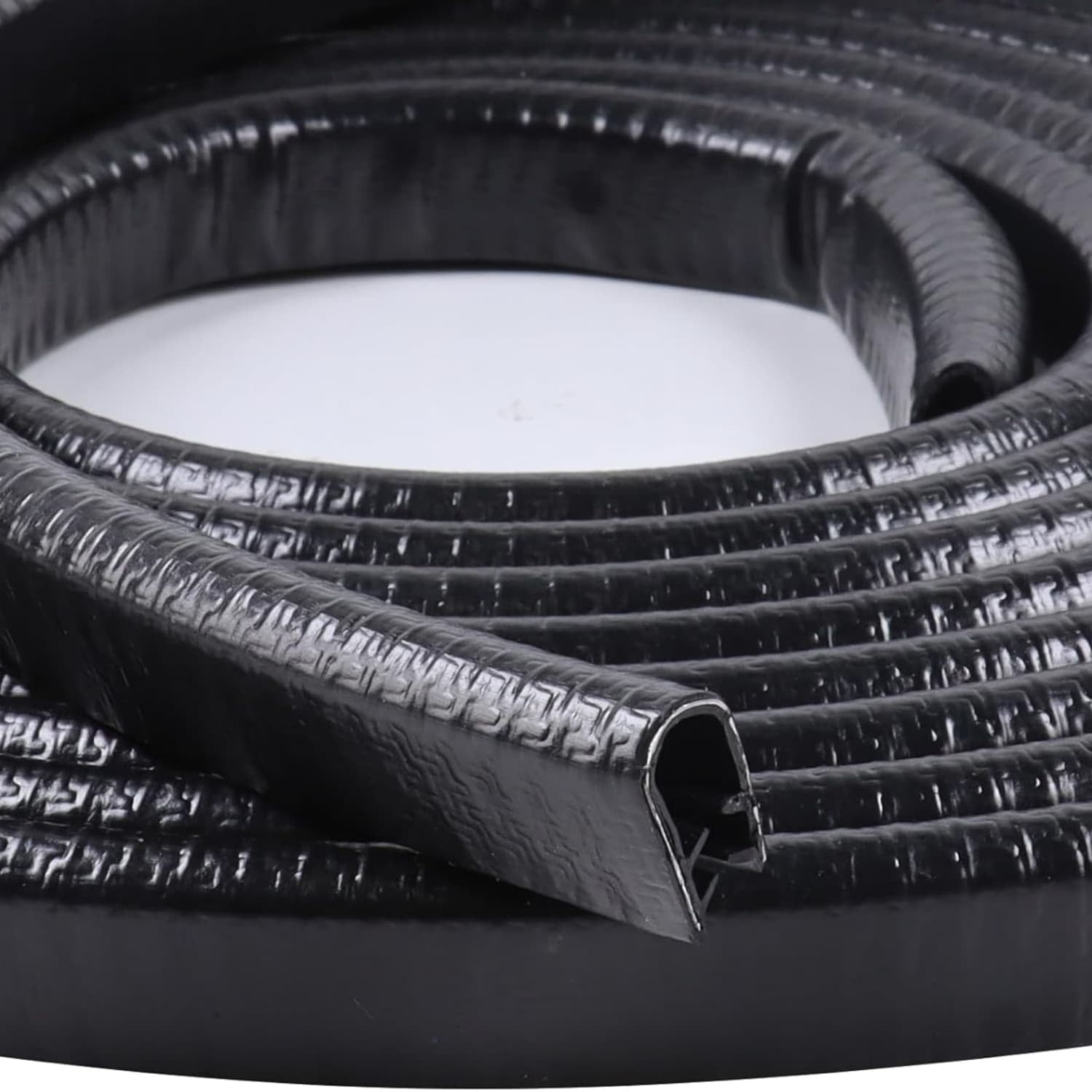 Edge Trim Black U-Channel Rubber Trim Edge with Steel 1/2" X 3/8" - Fit Gap 3/64" to1/4 Car Door Edge Sealing Strip PVC Weather Stripping with Metal, Metal Edge Protector, 28FT